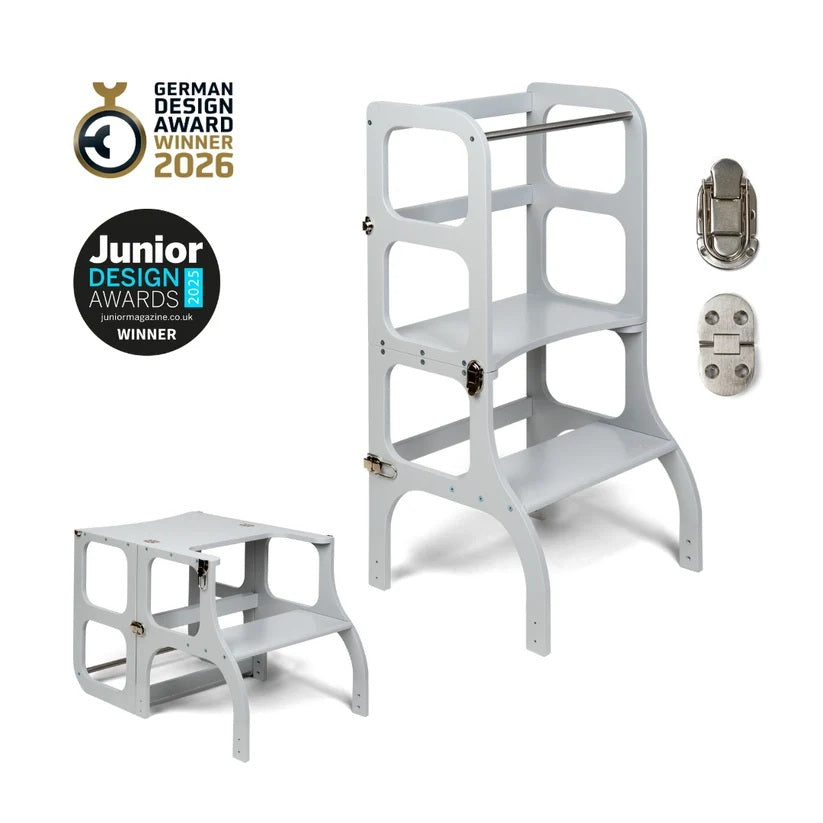 Ette Tete Step 'n' Sit 2-in-1 Helper Tower & Desk (5 Colours Available)