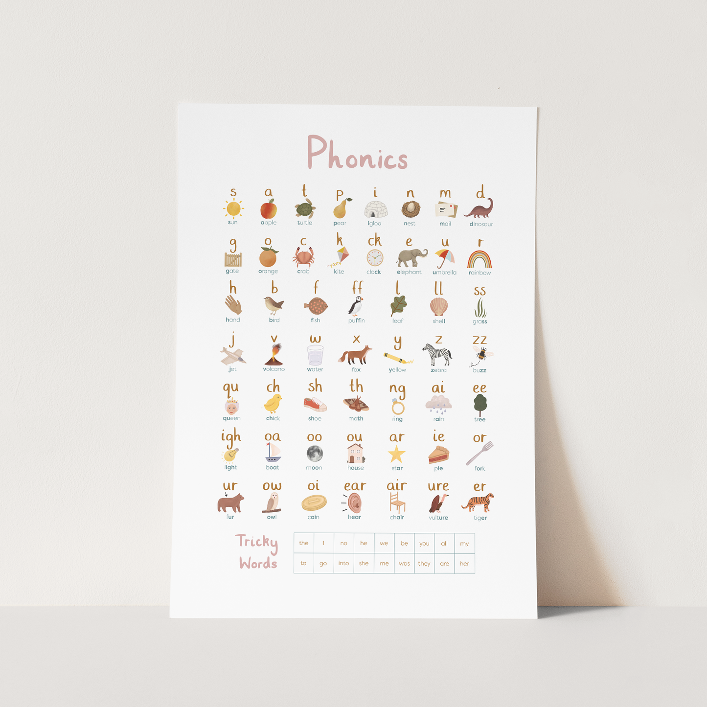 Kid of the Village Phonics Art Print - Pink