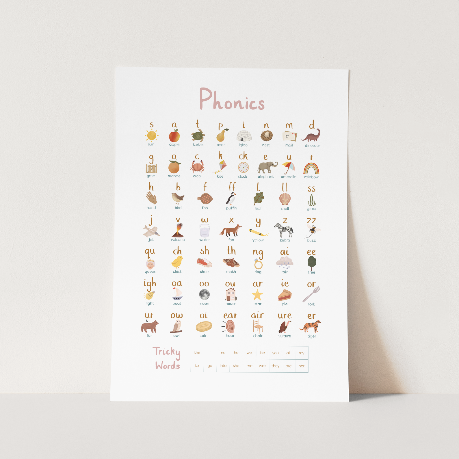 Kid of the Village Phonics Art Print - Pink