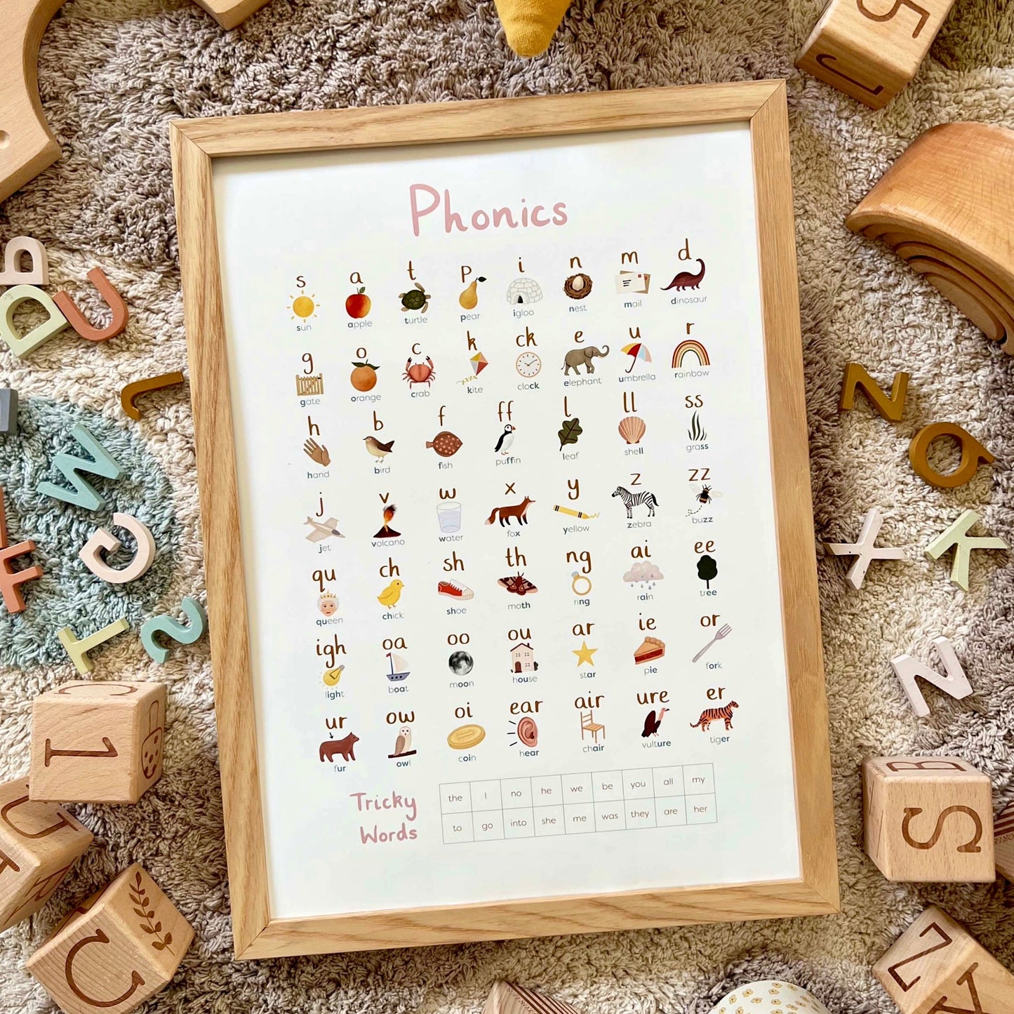 Kid of the Village Phonics Art Print - Pink