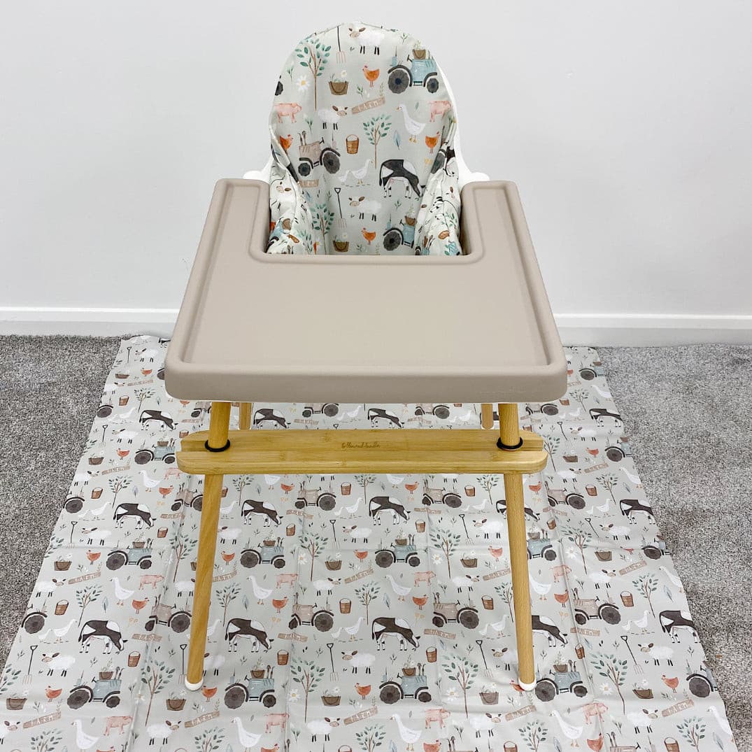 Bobbin & Bumble Highchair Splash Mat - Ginger's Farm Animals