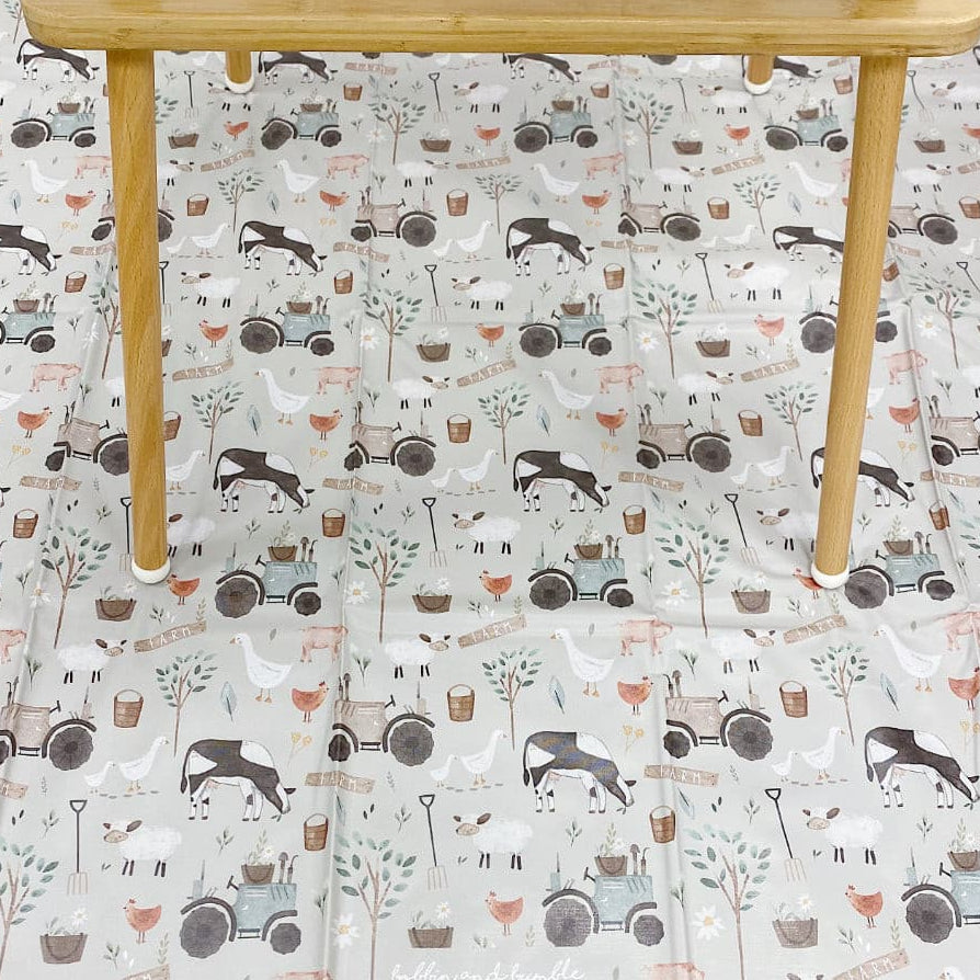 Bobbin & Bumble Highchair Splash Mat - Ginger's Farm Animals