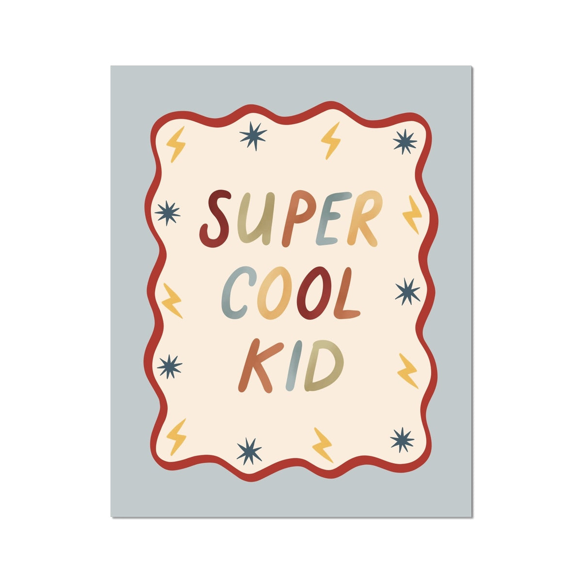 Kid of the Village Super Cool Kid Art Print - Blue