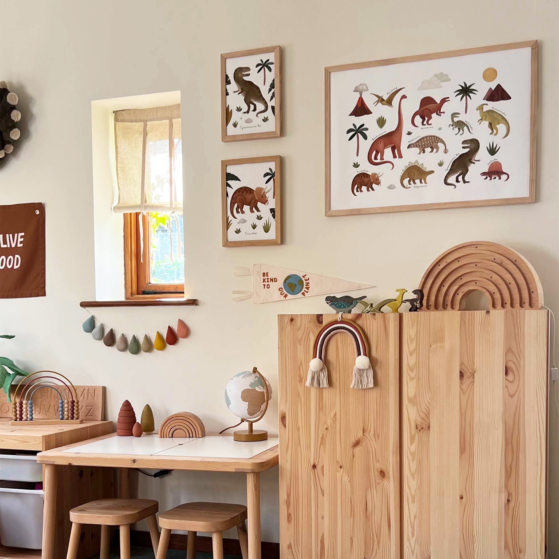 Kid of the Village Dinosaurs Art Print - White