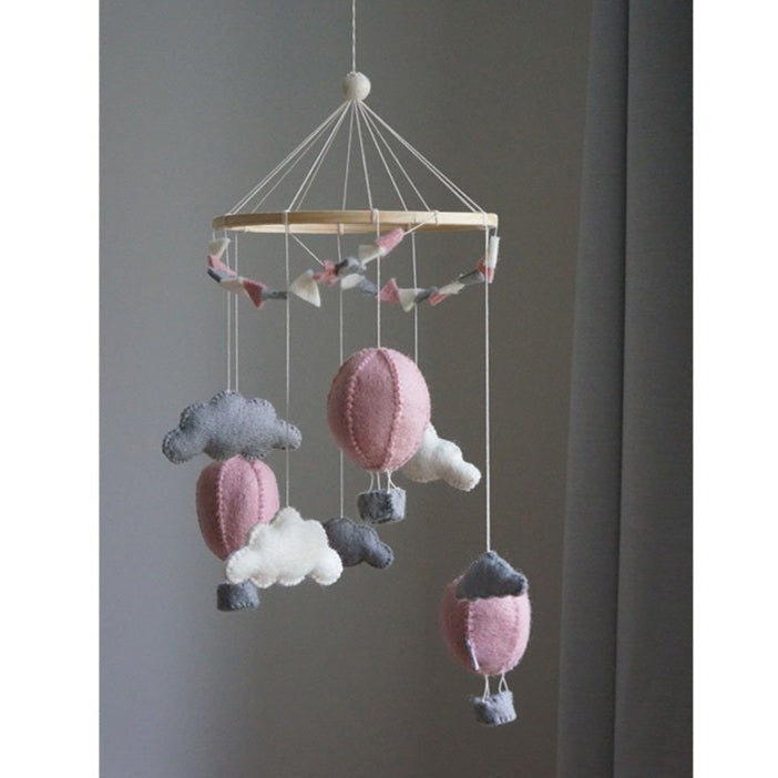 Gamcha Felt Baby Mobile - Air Balloons - Pink