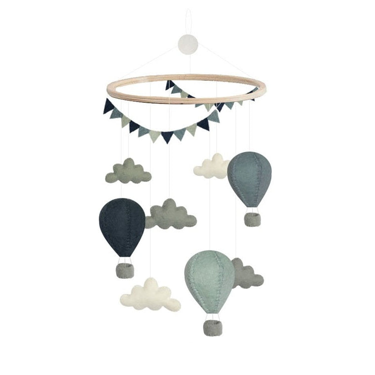 Gamcha Felt Baby Mobile - Air Balloons - Blue Mix