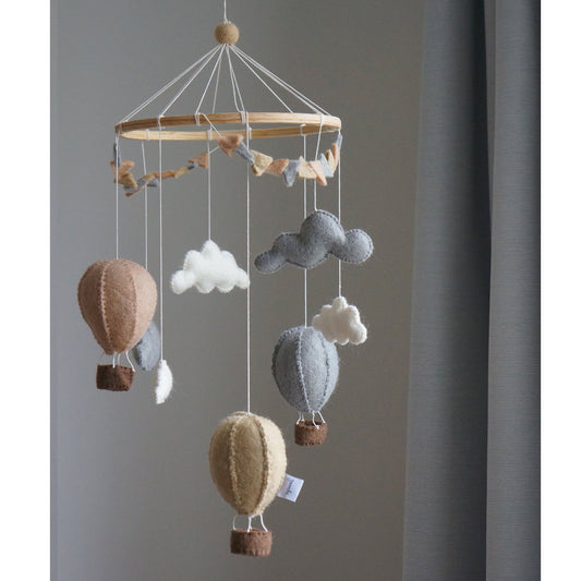 Gamcha Felt Baby Mobile - Air Balloons - Beige