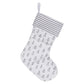 Christmas Stocking in Grey Tree & Stripe Print by Ginger Ray