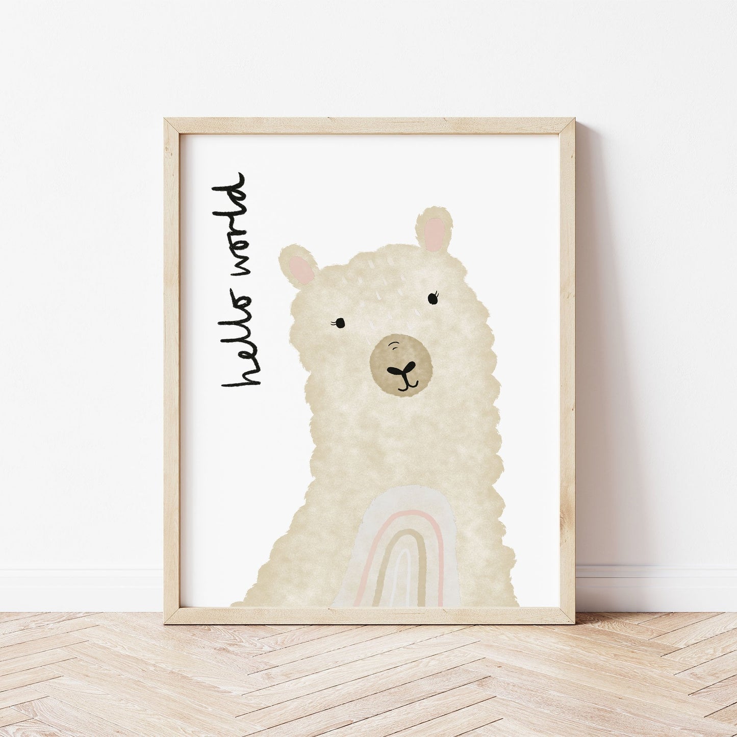 The Little Jones Happy Llama print - Hello World