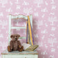 Hibou Home Wallpaper Roll - Enchanted Wood - Peony Pink