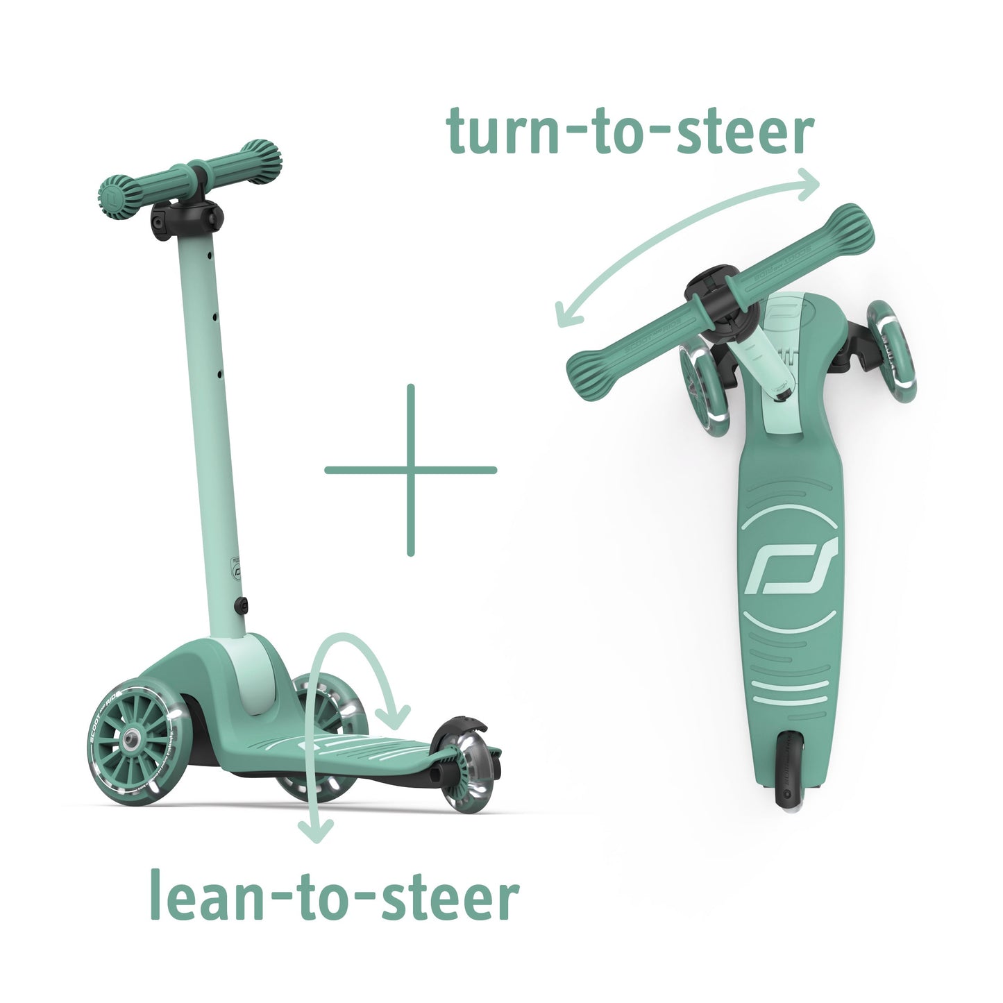 Scoot & Ride Highway Kick 3S LED Scooter - Forest