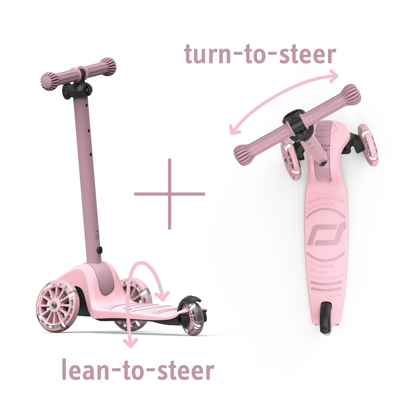 Scoot & Ride Highway Kick 3S LED Scooter - Rose