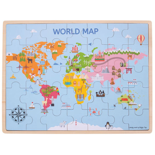 Bigjigs Wooden World Map Puzzle