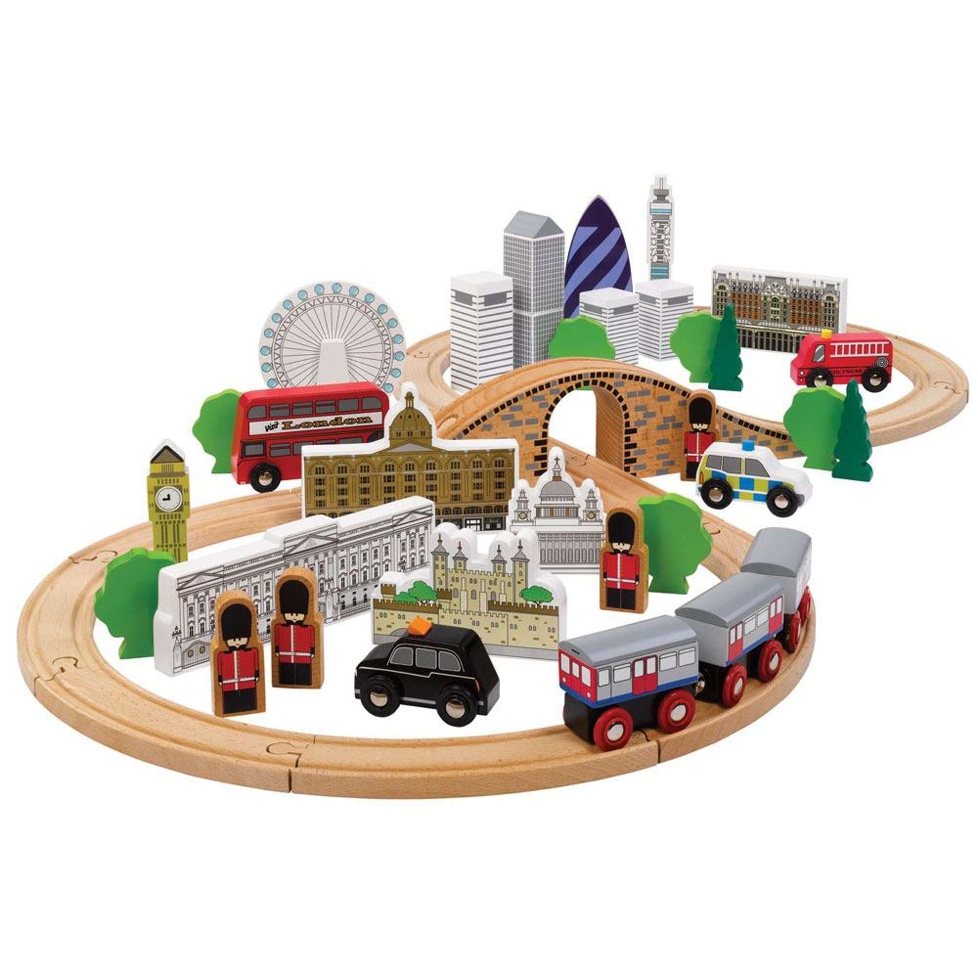 Tidlo Wooden City of London Train Set