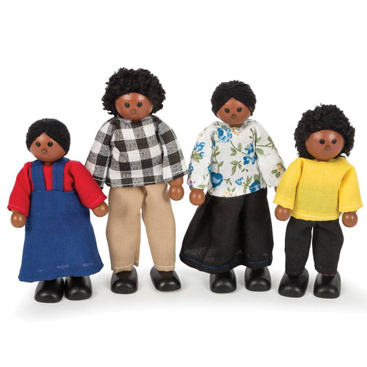 Tidlo Wooden Multicultural Dolls - Black Family