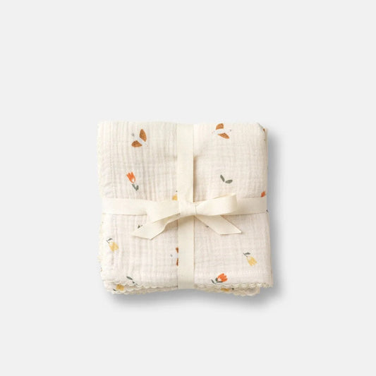 Dear April 3-Pack Organic Muslin Cloths - Songbirds