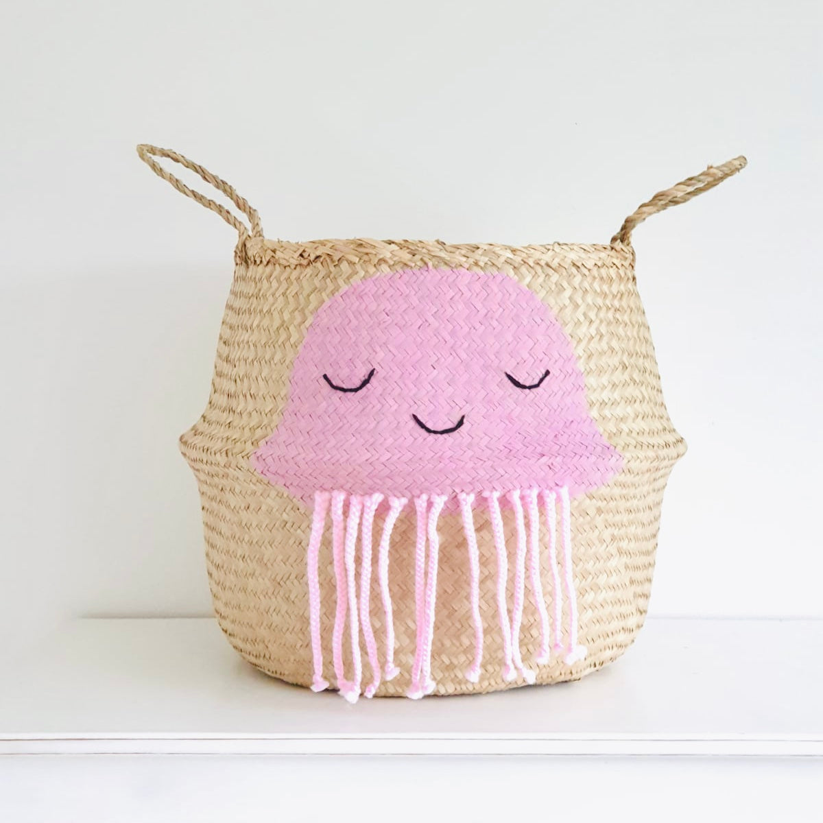 Bellybambino Pink Jellyfish Seagrass Basket - Extra Large