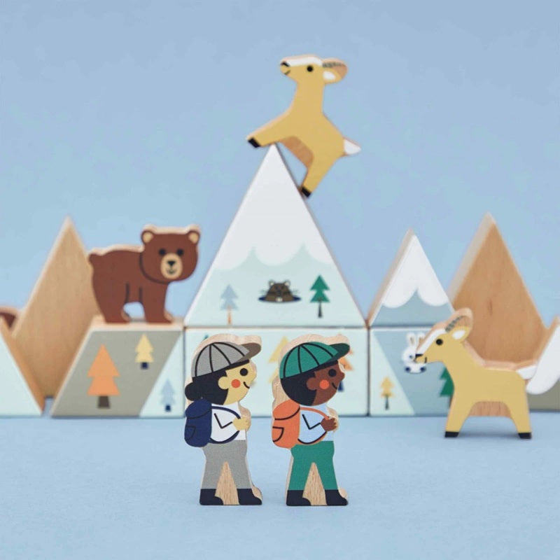 Janod Wooden Mountain Valley Block Set - Cross Roads