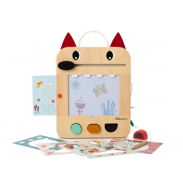 Lilliputiens Wooden Magical Slate - Louis the wolf