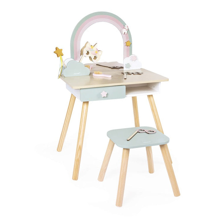 Janod Unicorn Wooden Dressing Table & Accessories
