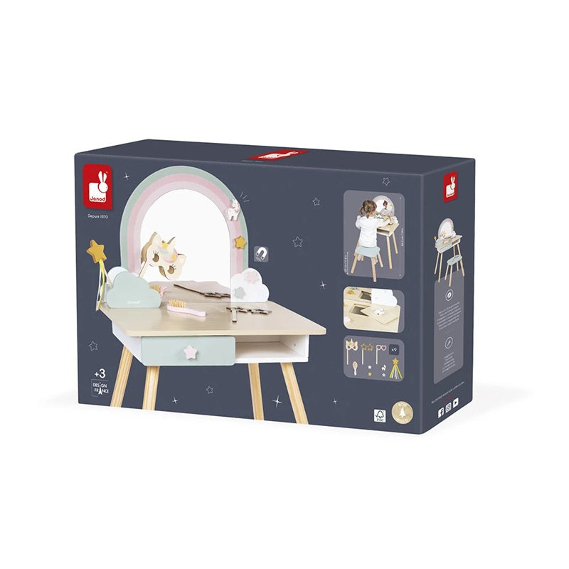 Janod Unicorn Wooden Dressing Table & Accessories