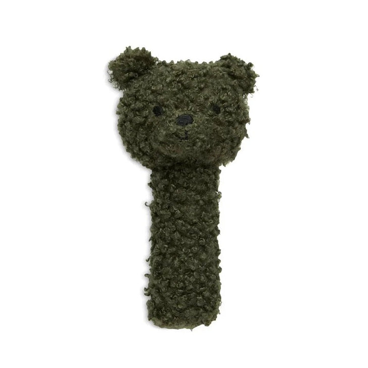 Jollein Soft Baby Rattle - Teddy Bear - Leaf Green
