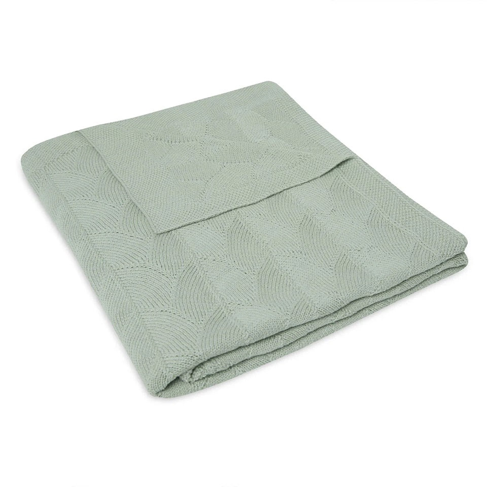 Jollein Organic Cot Blanket - Shell Knit - Sea Foam