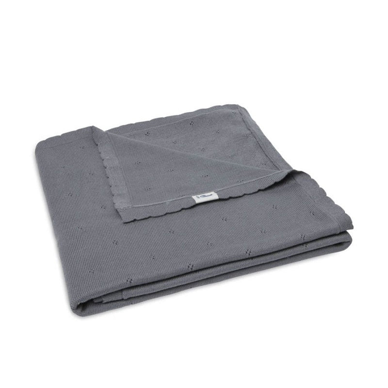 Jollein Organic Cot Blanket - Pointelle - Storm Grey