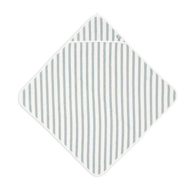 Jollein Organic Hooded Terry Baby Towel - Sea Green Stripe