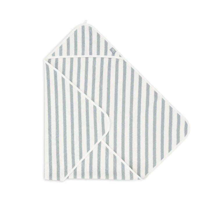 Jollein Organic Hooded Terry Baby Towel - Sea Green Stripe