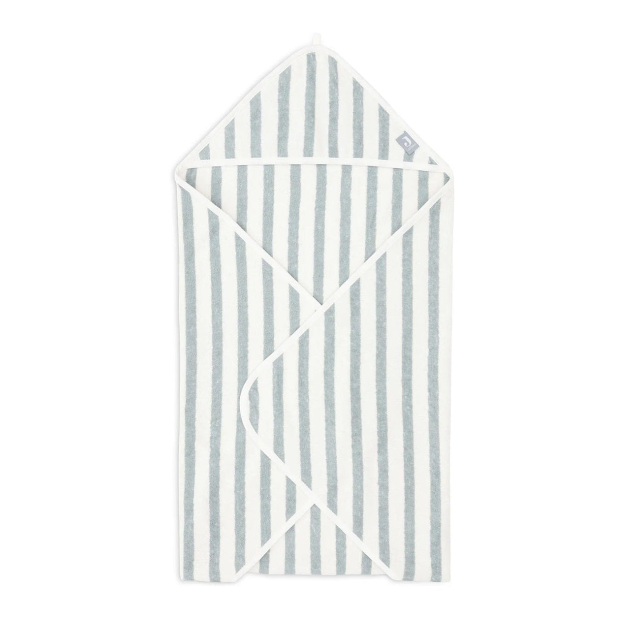Jollein Organic Hooded Terry Baby Towel - Sea Green Stripe