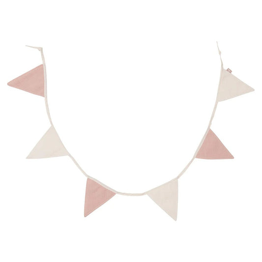 Jollein Cotton Flag Bunting - Rose/Ivory