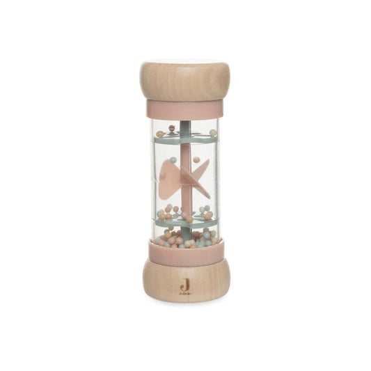 Jollein Wooden Sensory Rain Rattle - Lovely Birds