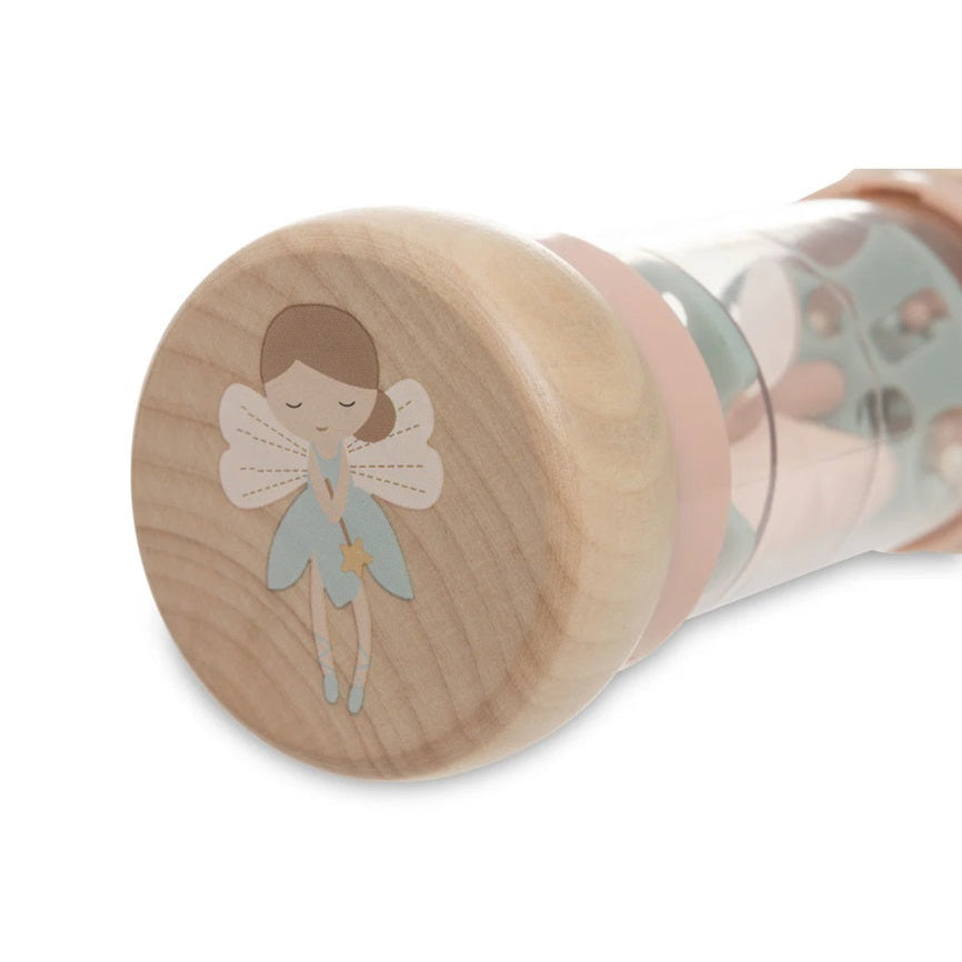 Jollein Wooden Sensory Rain Rattle - Lovely Birds