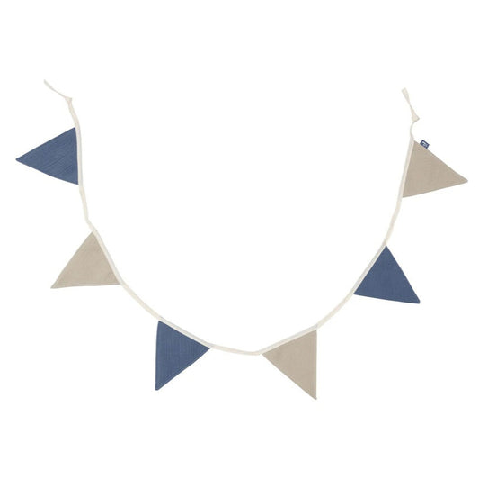 Jollein Cotton Flag Bunting - Blue/Olive
