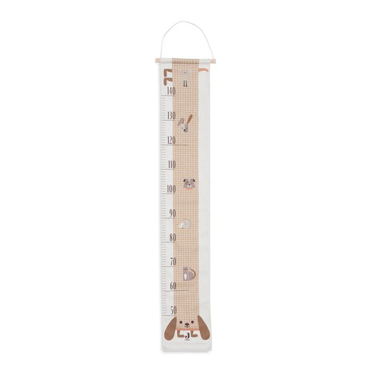 Jollein Cotton Canvas Height Chart - Animal Friends