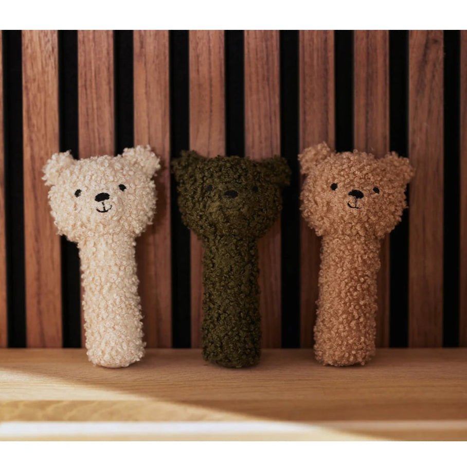Jollein Soft Baby Rattle - Teddy Bear - Biscuit