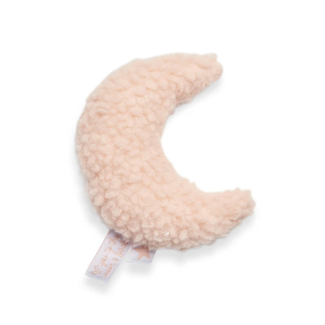 Jollein Soft Baby Rattle - Moon - Pale Pink