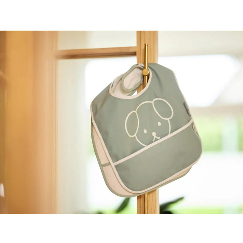 Jollein Waterproof Bib - 2 Pack - Miffy & Snuffy Peekaboo Sea Green