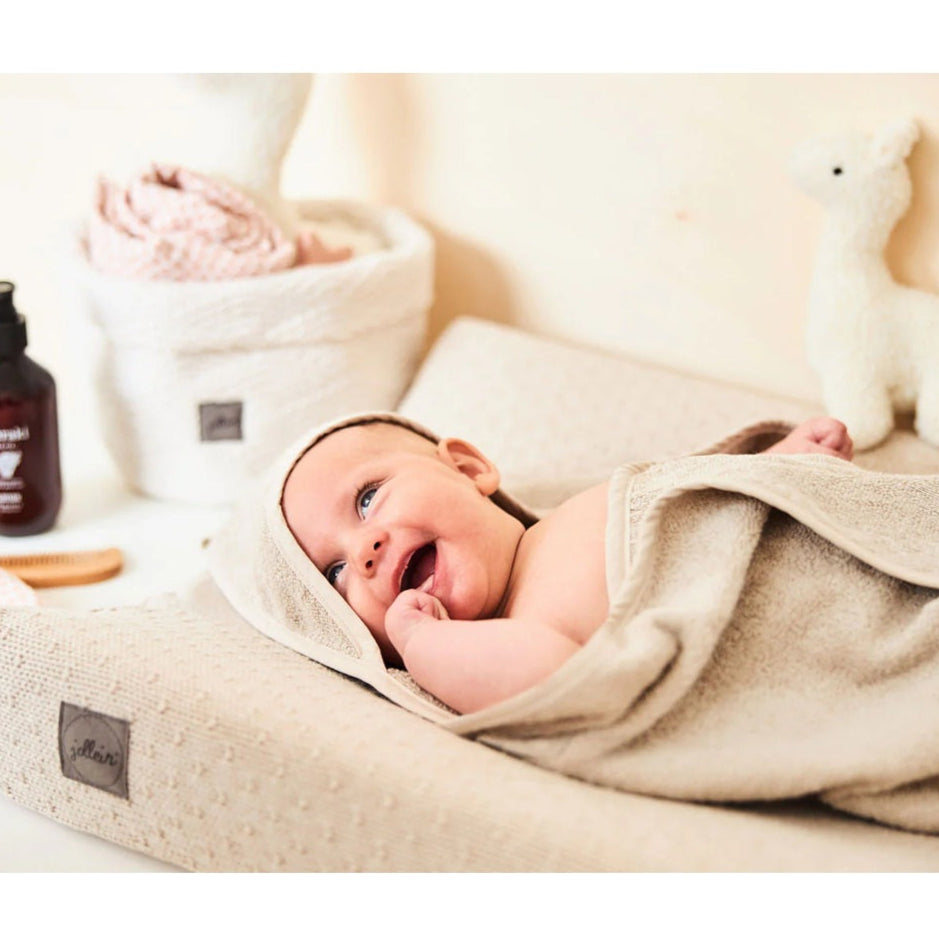Jollein Organic Hooded Terry Baby Towel - Nougat