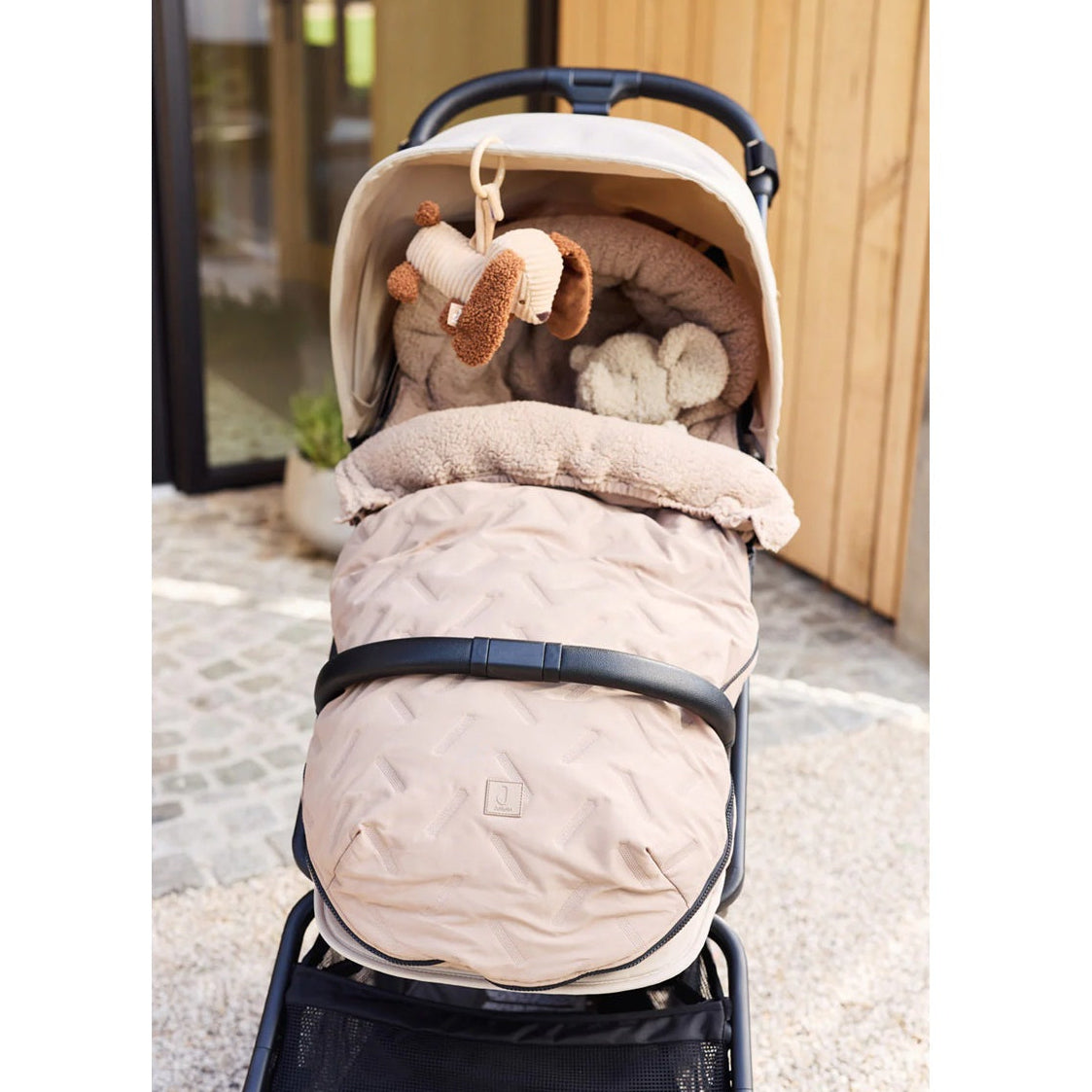 Jollein Stroller Footmuff - Embossed - Milky Coffee