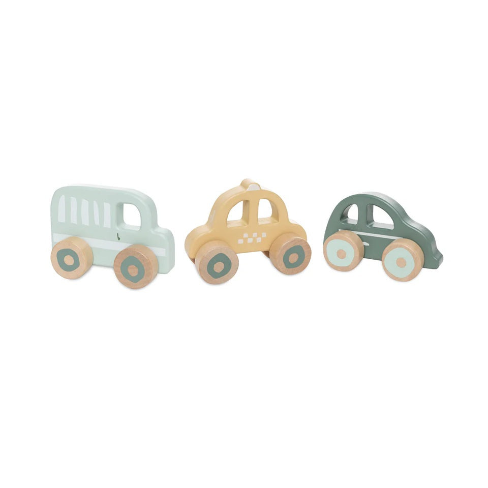 Jollein Wooden Toy Cars - 3 Pack
