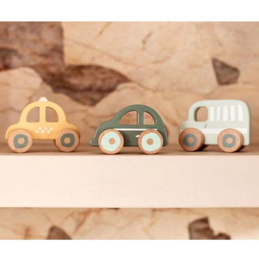 Jollein Wooden Toy Cars - 3 Pack