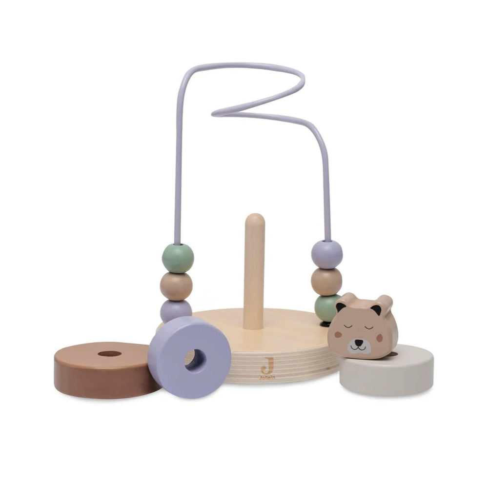 Jollein Wooden Bead Maze - Jungle Jambo - Biscuit
