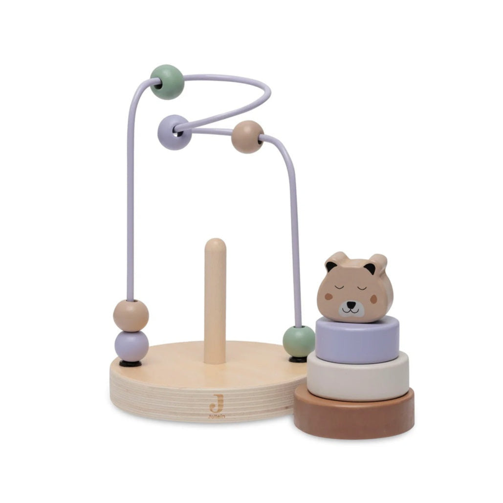 Jollein Wooden Bead Maze - Jungle Jambo - Biscuit
