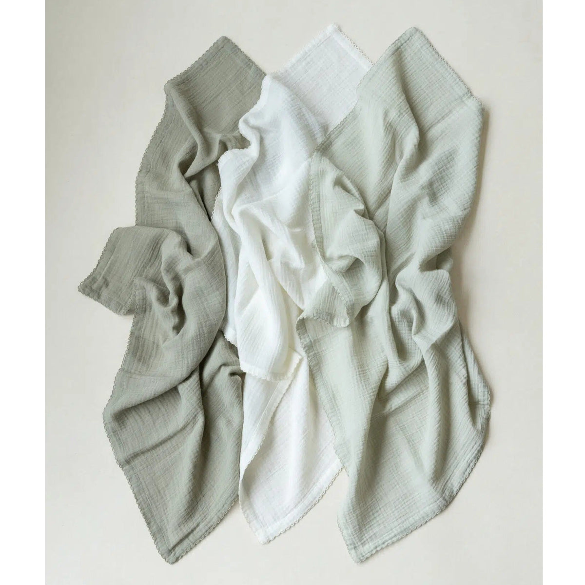 Kas Kopenhagen Kai Organic Baby Changing Cloths - 3 Pack - Green