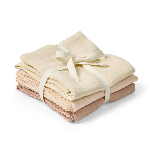 Kas Kopenhagen Kai Muslin Cloths - 3 Pk - Rose