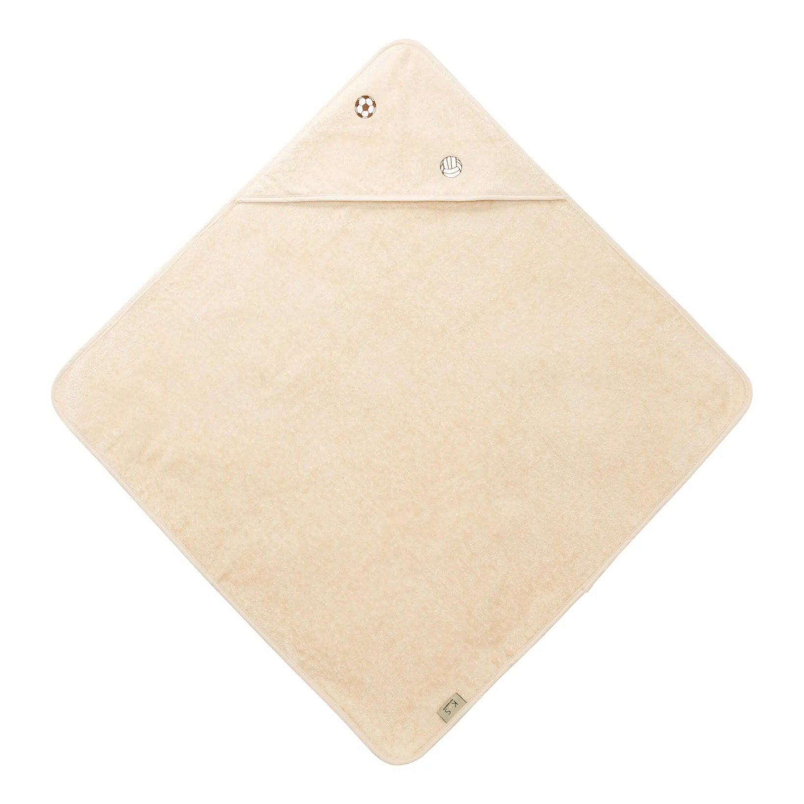Kas Kopenhagen Hooded Baby Towel - Embroidered Football