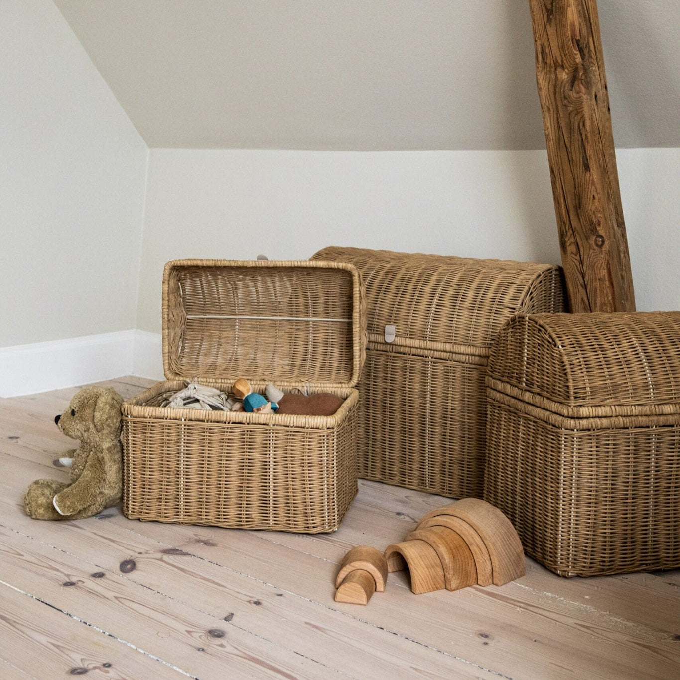 Kas Kopenhagen Raffia Storage Basket - Desert