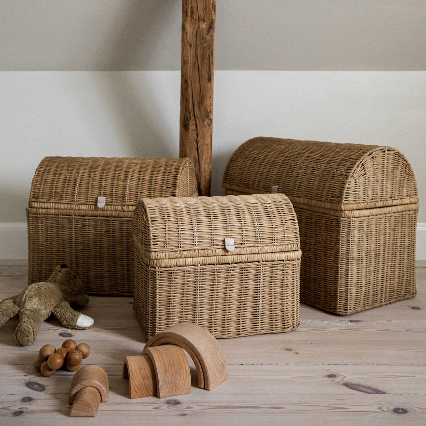 Kas Kopenhagen Raffia Storage Basket - Desert